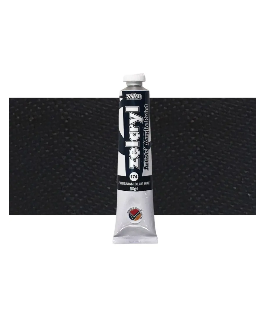 Zellen Zelcryl Acrylic Paint 50ml 174 Prussian Blue Hue