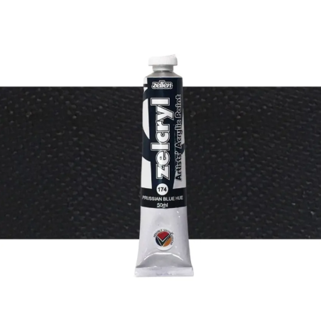 Zellen Zelcryl Acrylic Paint 50ml 174 Prussian Blue Hue