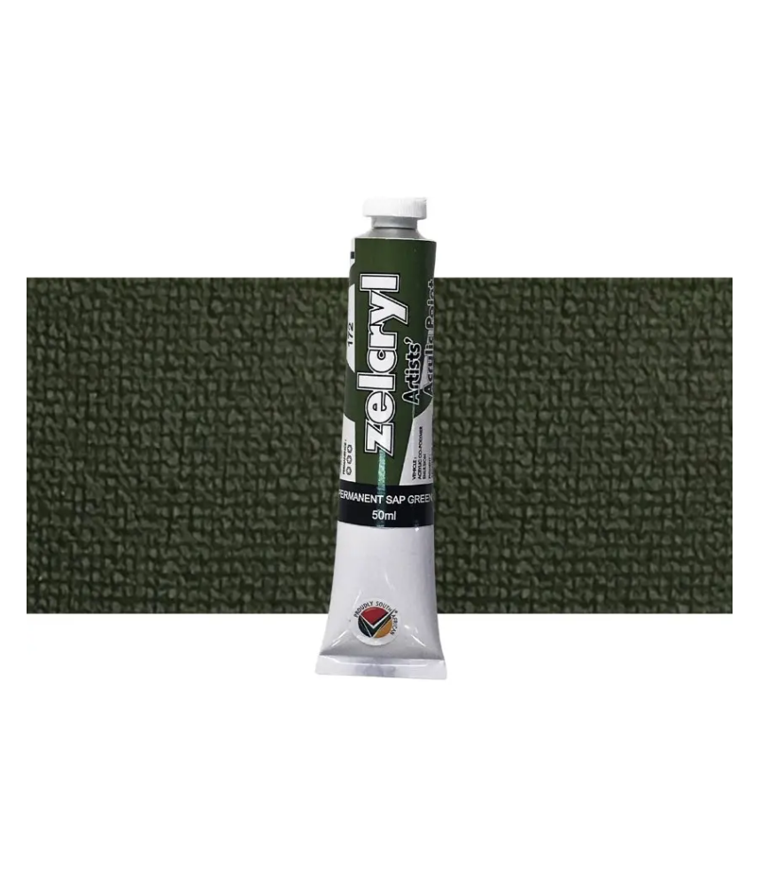 Zellen Zelcryl Acrylic Paint 50ml 172 Permanent Sap Green