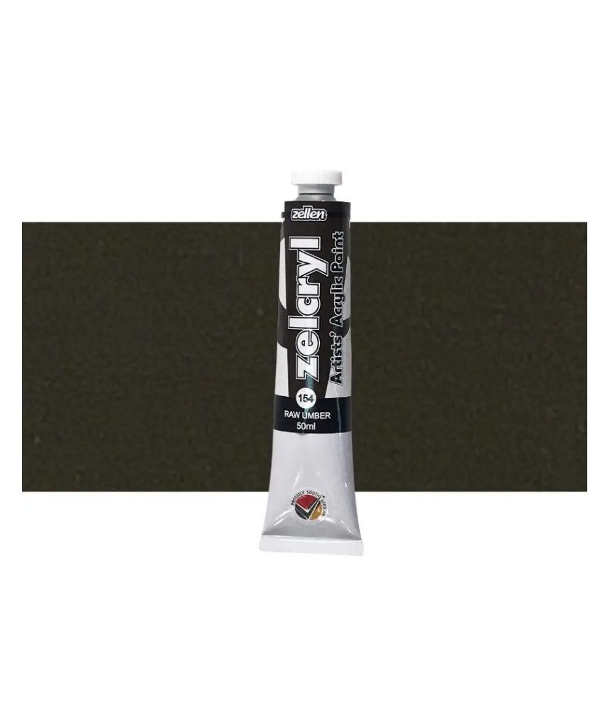 Zellen Zelcryl Acrylic Paint 50ml 154 Raw Umber