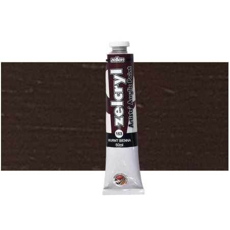 Zellen Zelcryl Acrylic Paint 50ml 153 Burnt Sienna