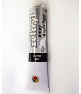 Zellen Zelcryl Artists Acrylic Paint 50ml 91 Silver