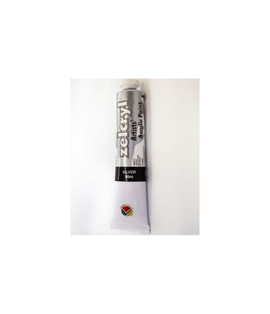 Zellen Zelcryl Artists Acrylic Paint 50ml 91 Silver