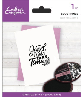 Crafters Companion - Clear Acrylic Stamp - Good Things Take Time