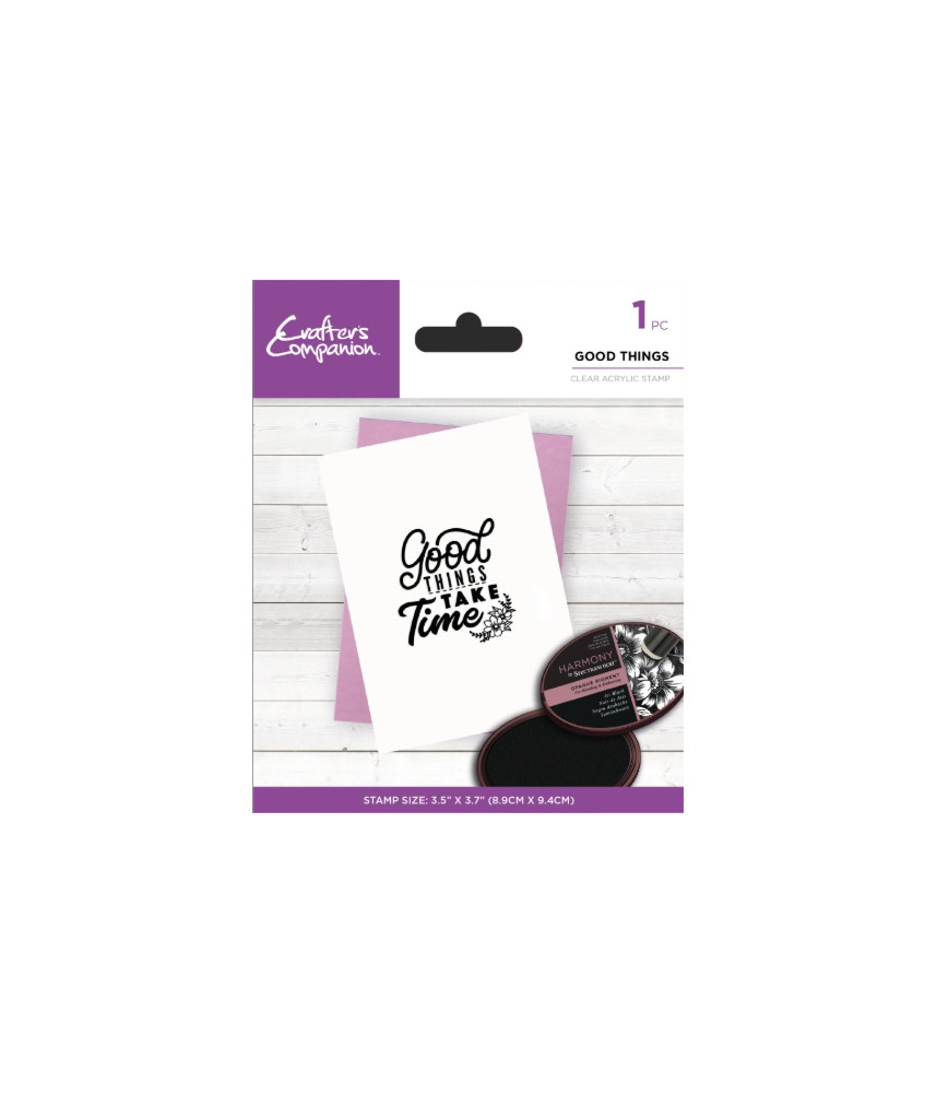 Crafters Companion - Clear Acrylic Stamp - Good Things Take Time