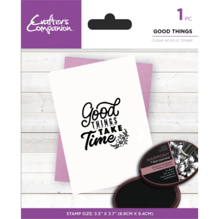 Crafters Companion - Clear Acrylic Stamp - Good Things Take Time