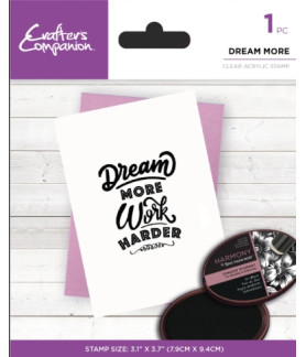 Crafters Companion - Clear Acrylic Stamp Dream More Work Harder