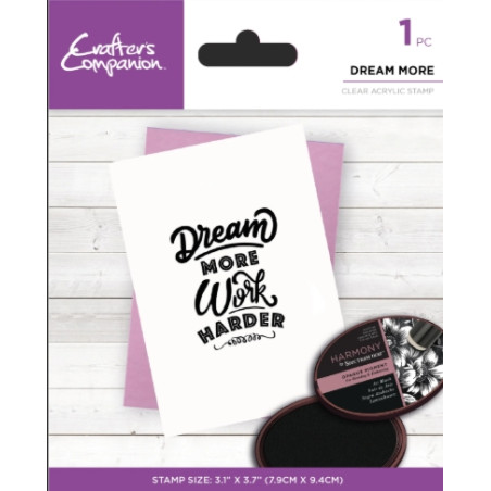Crafters Companion - Clear Acrylic Stamp Dream More Work Harder