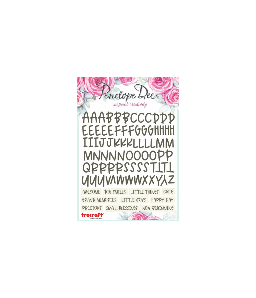 Penelope Dee Alpha Stickers Set Three Grey