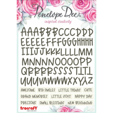 Penelope Dee Alpha Stickers Set Three Grey