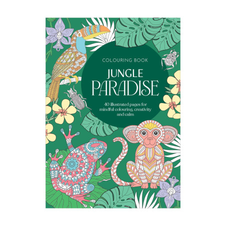 Adult Colouring Book -Jungle Paradise (40 Sheets)