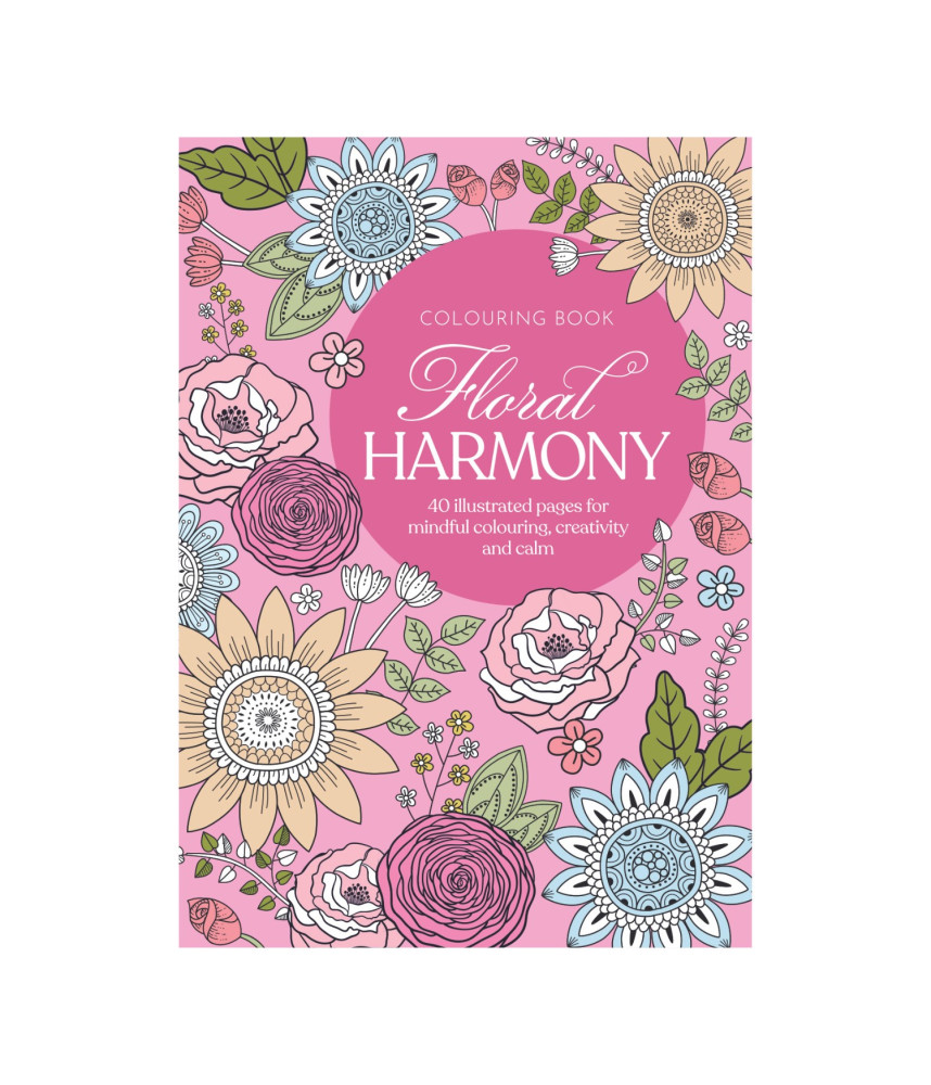 Adult Colouring Book -Floral Harmony (40 Sheets)