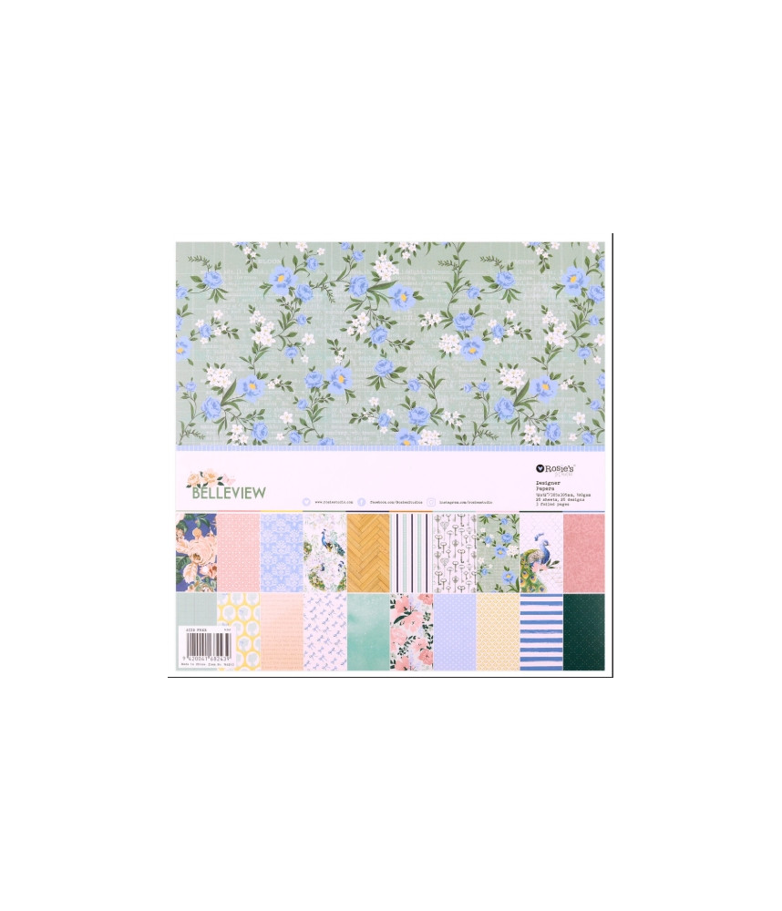 Rosie Studio - Belleview 12×12 Designer Paper Pack 20 sheet