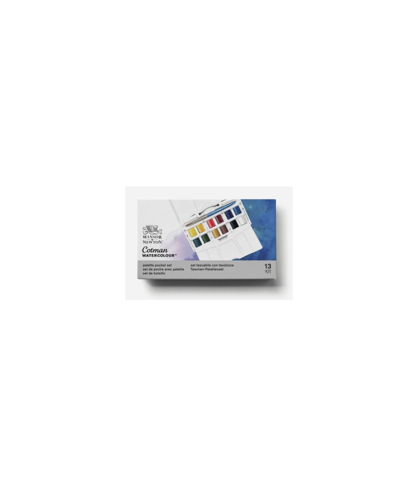 Winsor & Newton - Cotman Pallet Pocket Set Watercolour 13 Pcs