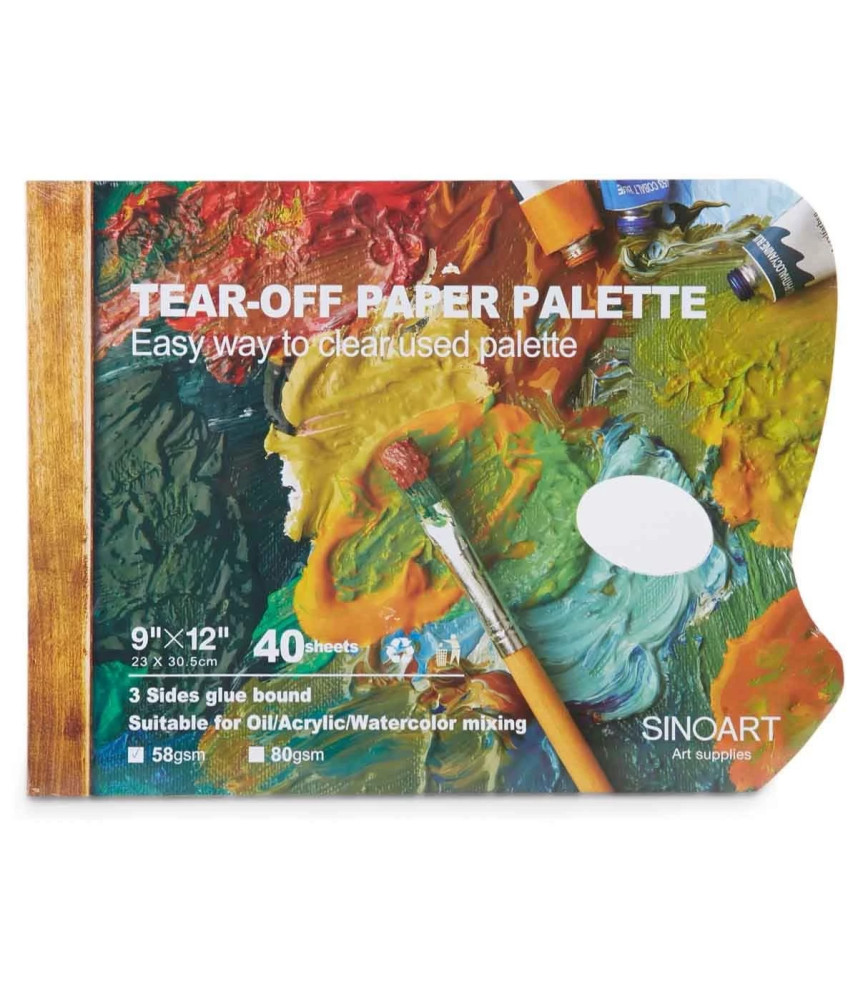 SinoArt - Tear Off Paper Palette 58gsm 9" x12"