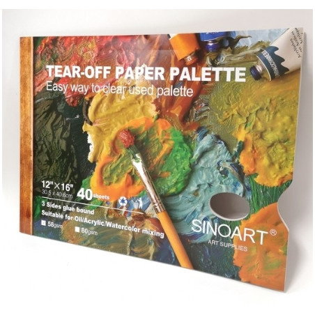 SinoArt - Tear Off Paper Palette 40 sheets 58gsm 12 X 16"