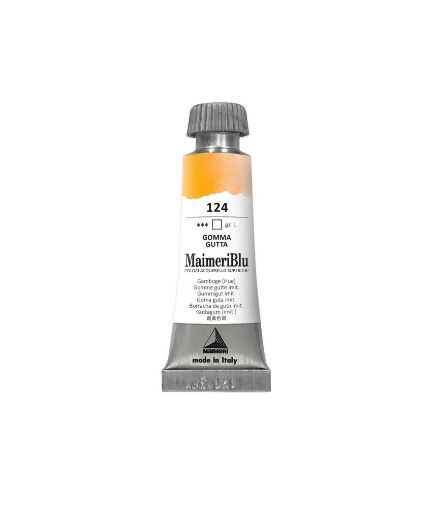MaimeriBlu - Superior Watercolor Paint 12ml - Gamboge Hue 124