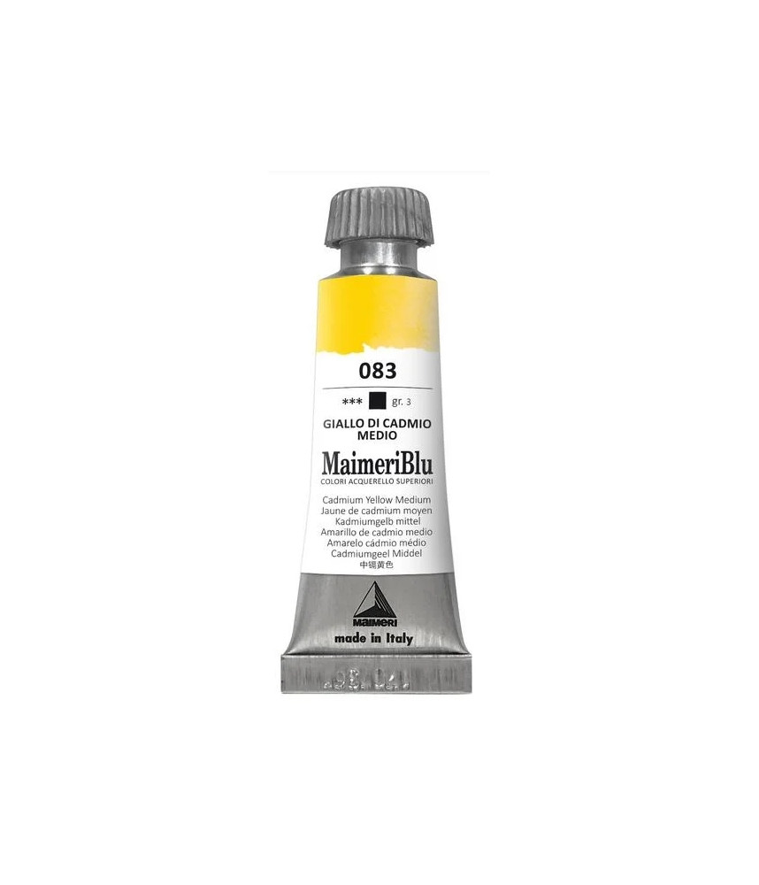 MaimeriBlu - Superior Watercolor Paint 12ml - Cadmium Yellow Medium 083