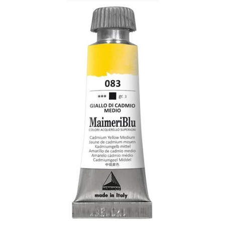 MaimeriBlu - Superior Watercolor Paint 12ml - Cadmium Yellow Medium 083