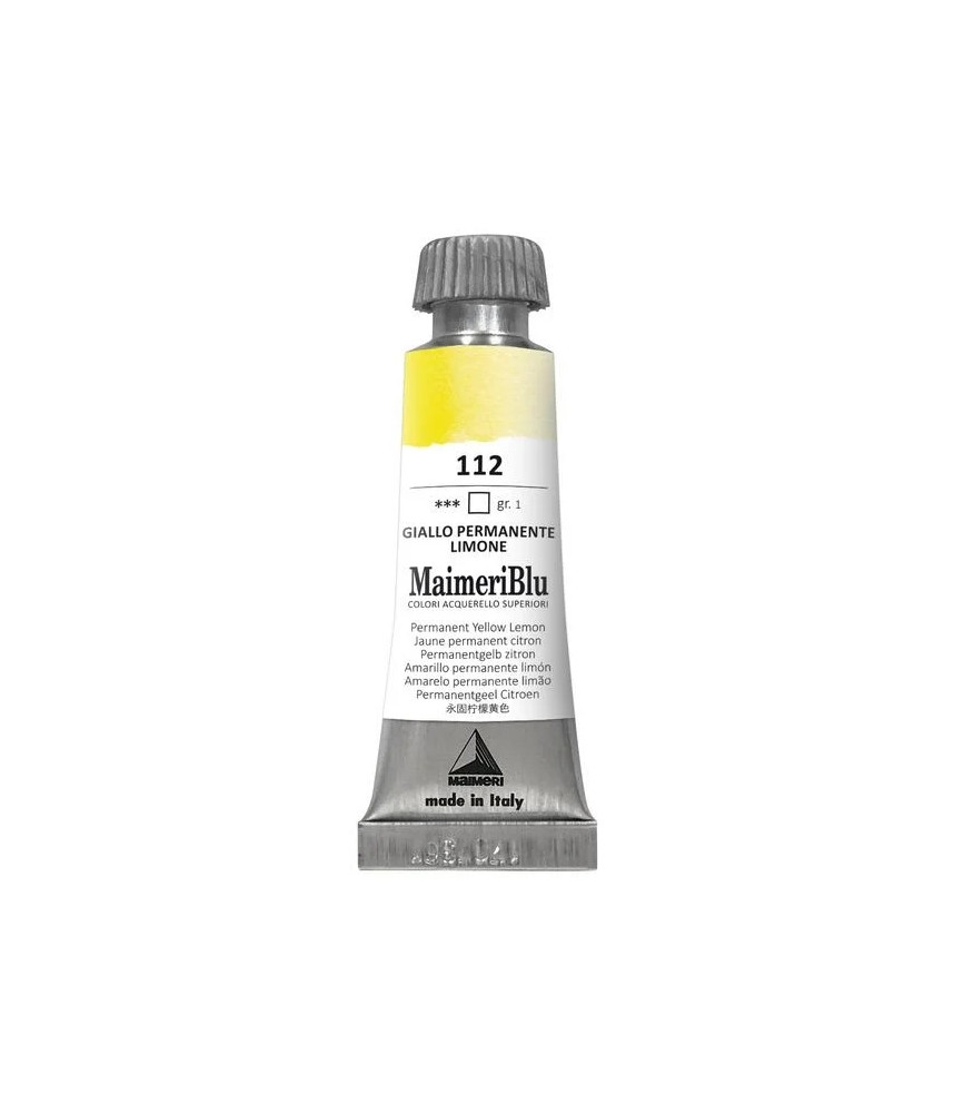 MaimeriBlu - Superior Watercolor Paint 12ml - Permanent Yellow Lemon 112