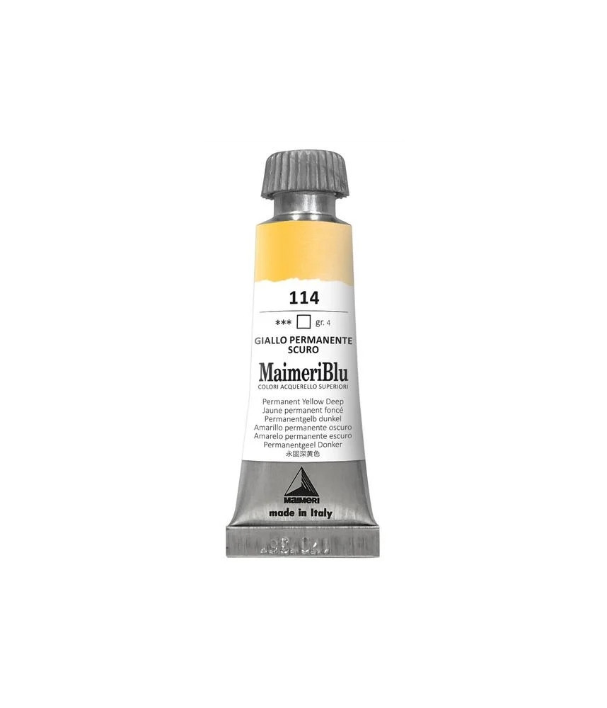 MaimeriBlu - Superior Watercolor Paint 12ml - Permanent Yellow Deep 114
