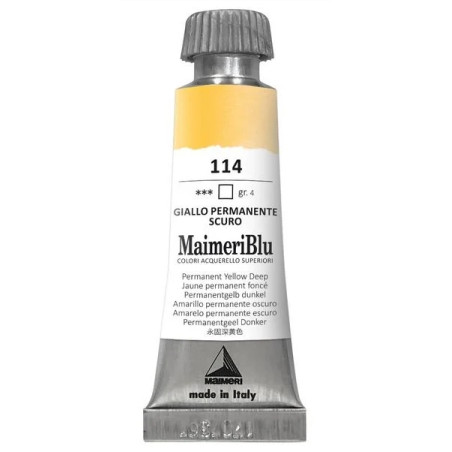 MaimeriBlu - Superior Watercolor Paint 12ml - Permanent Yellow Deep 114