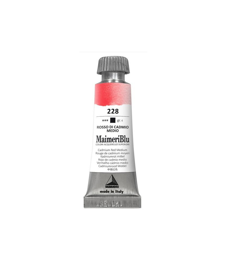 MaimeriBlu -  Superior Watercolor Paint 12ml - Cadmium Red Medium 228