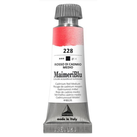 MaimeriBlu -  Superior Watercolor Paint 12ml - Cadmium Red Medium 228
