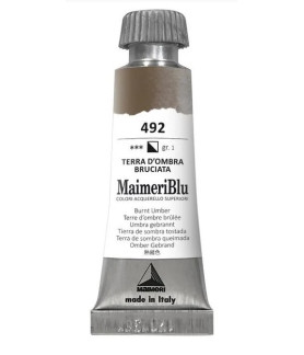 MaimeriBlu Superior Watercolor Paint 12ml - Burnt Umber 492