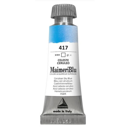 MaimeriBlu - Superior Watercolor Paint 12ml - Cerulean Sky Blue 417
