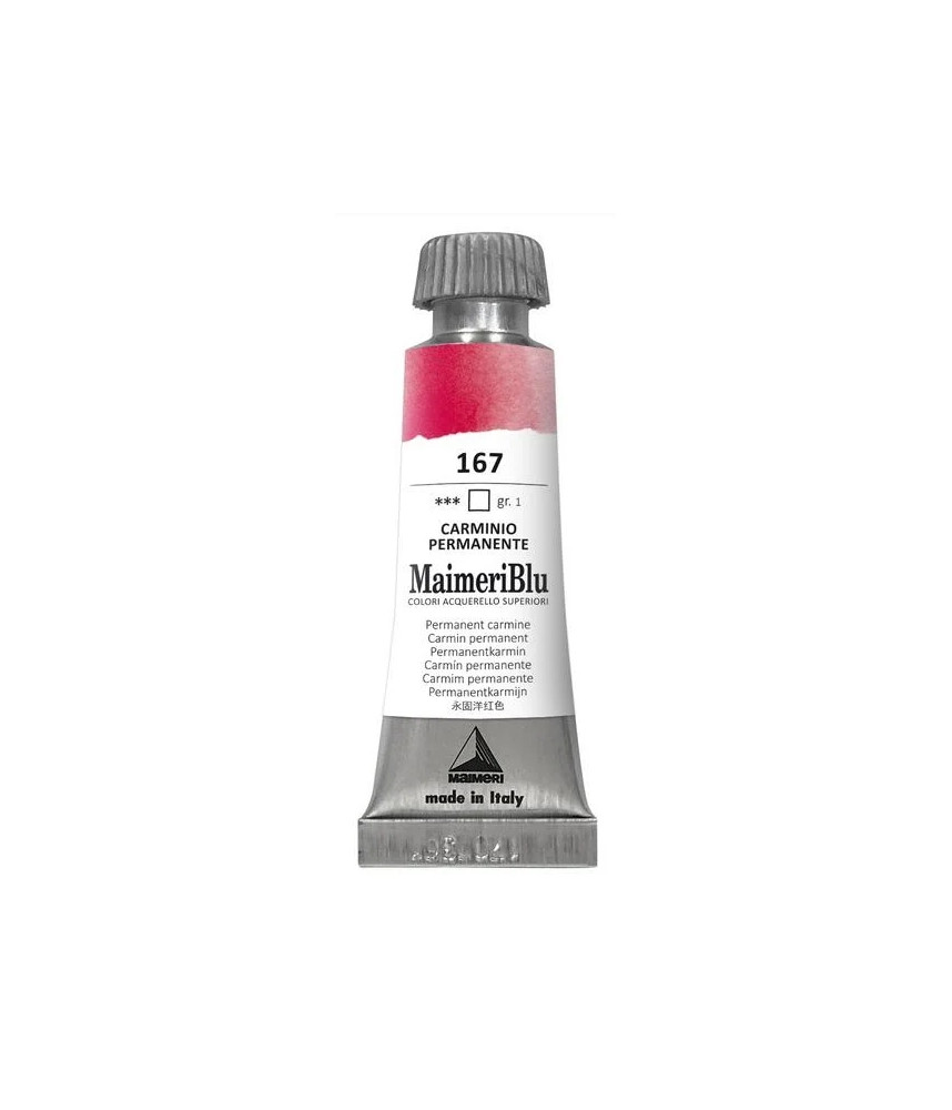 MaimeriBlu - Superior Watercolor Paint 12ml - Permanent Carmine 167