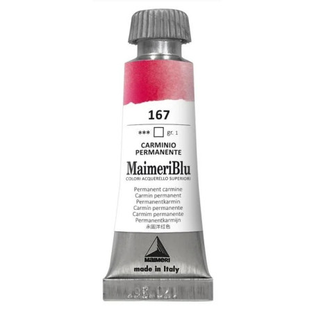 MaimeriBlu - Superior Watercolor Paint 12ml - Permanent Carmine 167