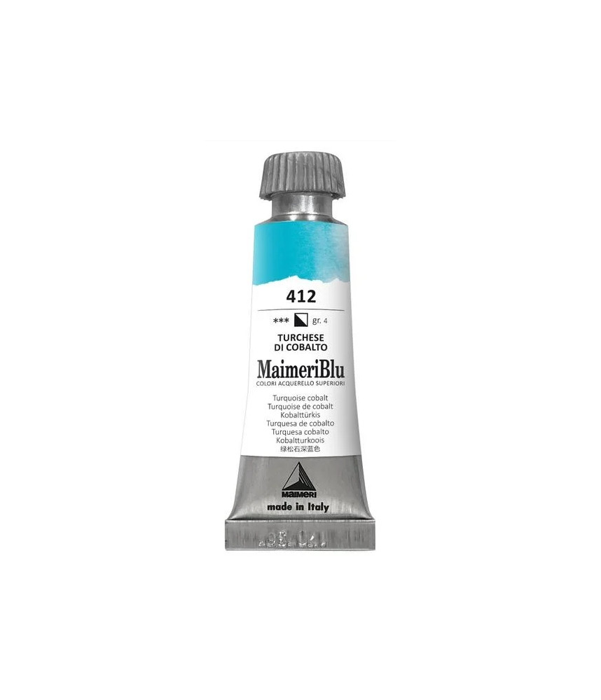 MaimeriBlu - Superior Watercolor Paint 12ml - Turquoise Cobalt 412