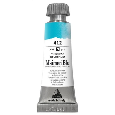 MaimeriBlu - Superior Watercolor Paint 12ml - Turquoise Cobalt 412