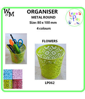 W&M Organiser Metal ROUND FLOWERS 80x100mm 4 Col ea