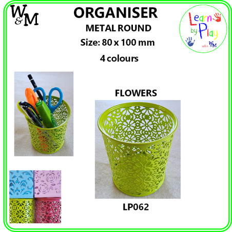 W&M Organiser Metal ROUND FLOWERS 80x100mm 4 Col ea