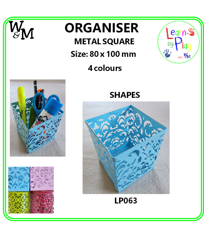 W&M Organiser Metal SQUARE SHAPES 80x100mm 4 Col each