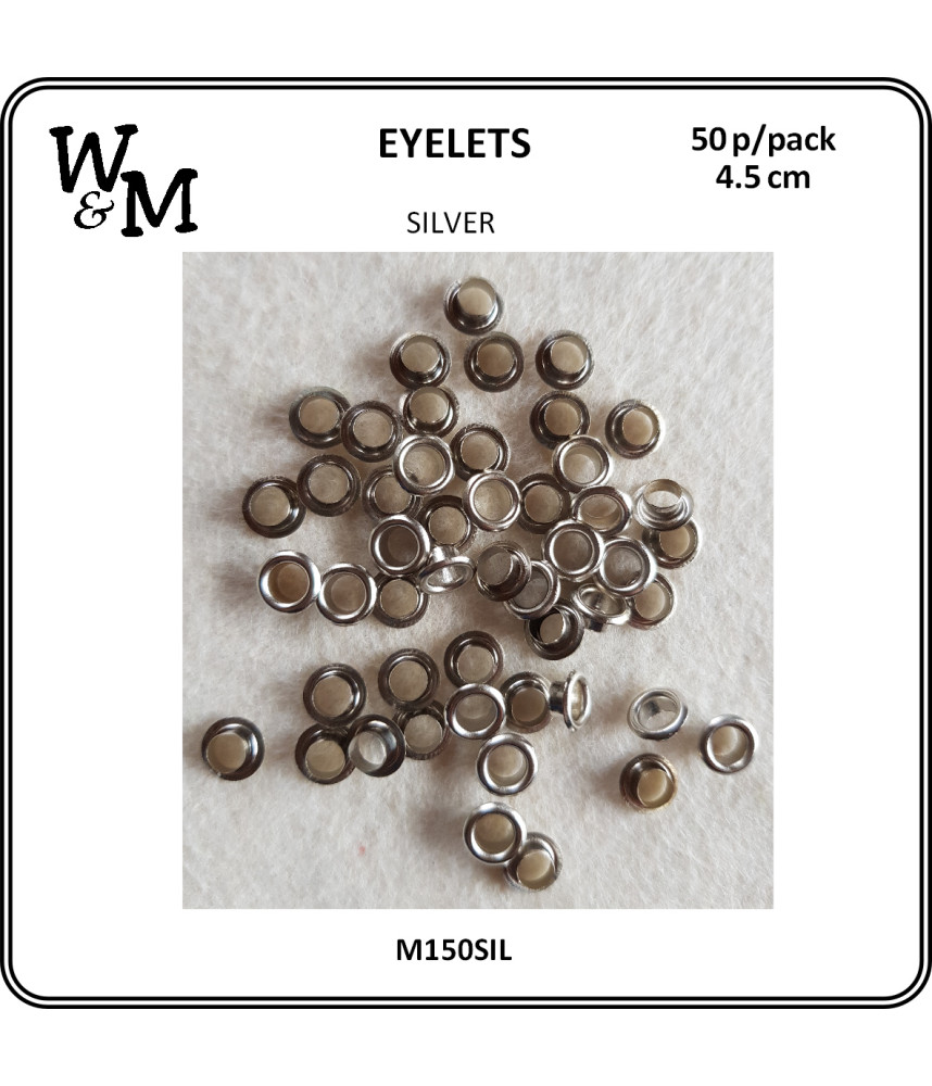 W&M Eyelets SILVER 5mm x 50