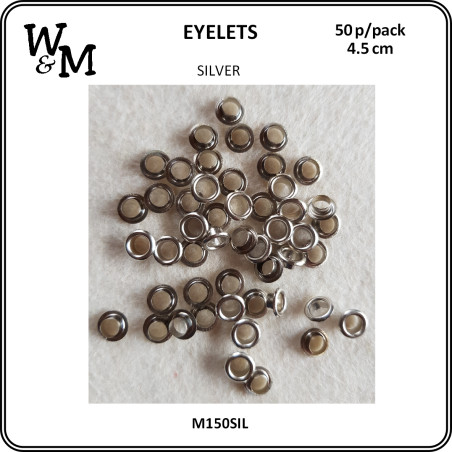 W&M Eyelets SILVER 5mm x 50