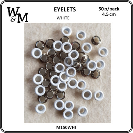 W&M Eyelets WHITE 5mm x 50
