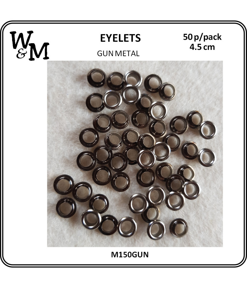 W&M Eyelets GUN METAL 5mm x 50