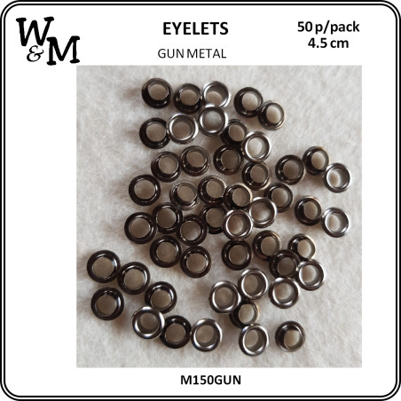 W&M Eyelets GUN METAL 5mm x 50