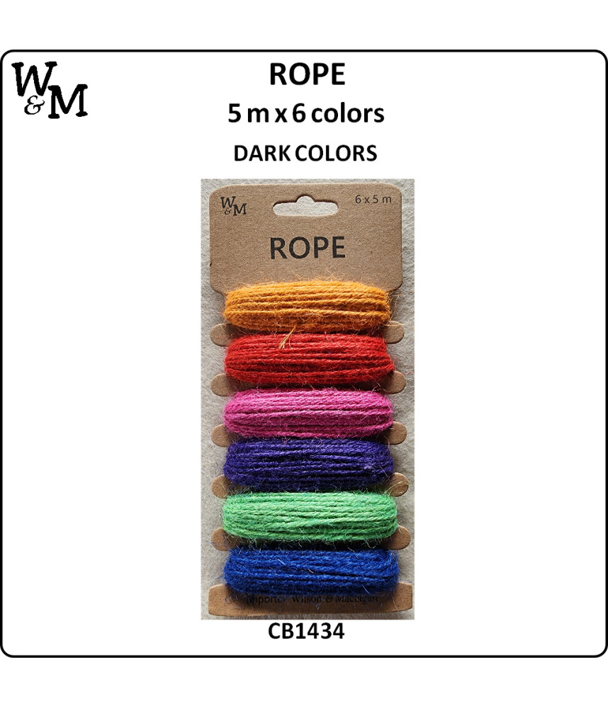 W&M Rope Dark Colours x 6