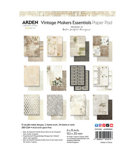 Arden Creative Studio 6x8 Paper Pad Vintage Markers Essentials