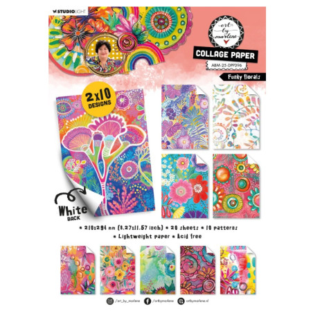 Studio Light Art By Marlene - 2025 - Tissue/Collage Paper Pad - Funky florals