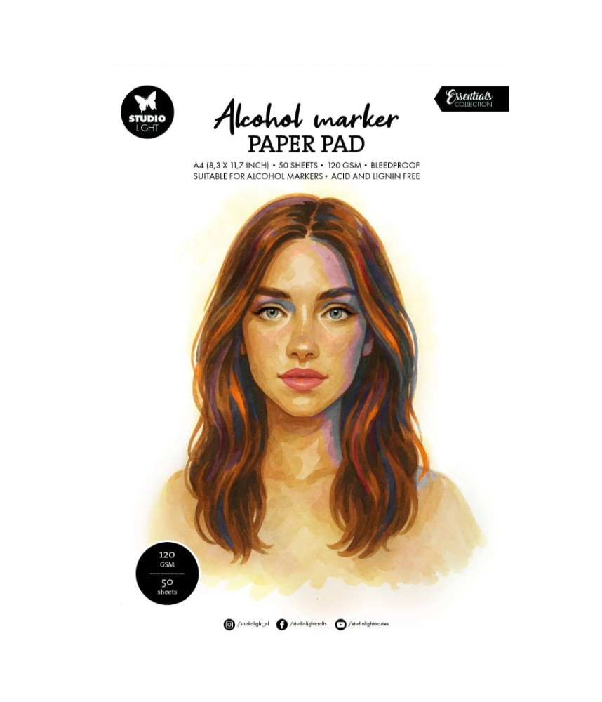 Studio Light - Essentials - Paper Pad - for Alcohol Markers 120 GSM
