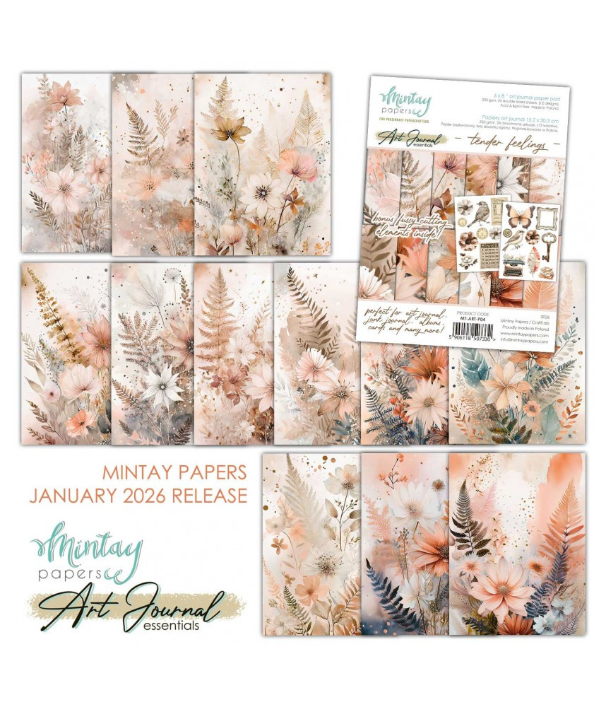Mintay 6 x 8 Art Journal Paper Pad - Tender Feelings