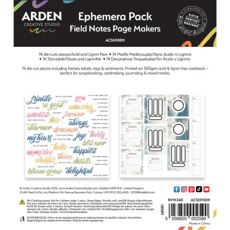 Arden Creative Studio Field Notes Page Makers Ephemera Pack