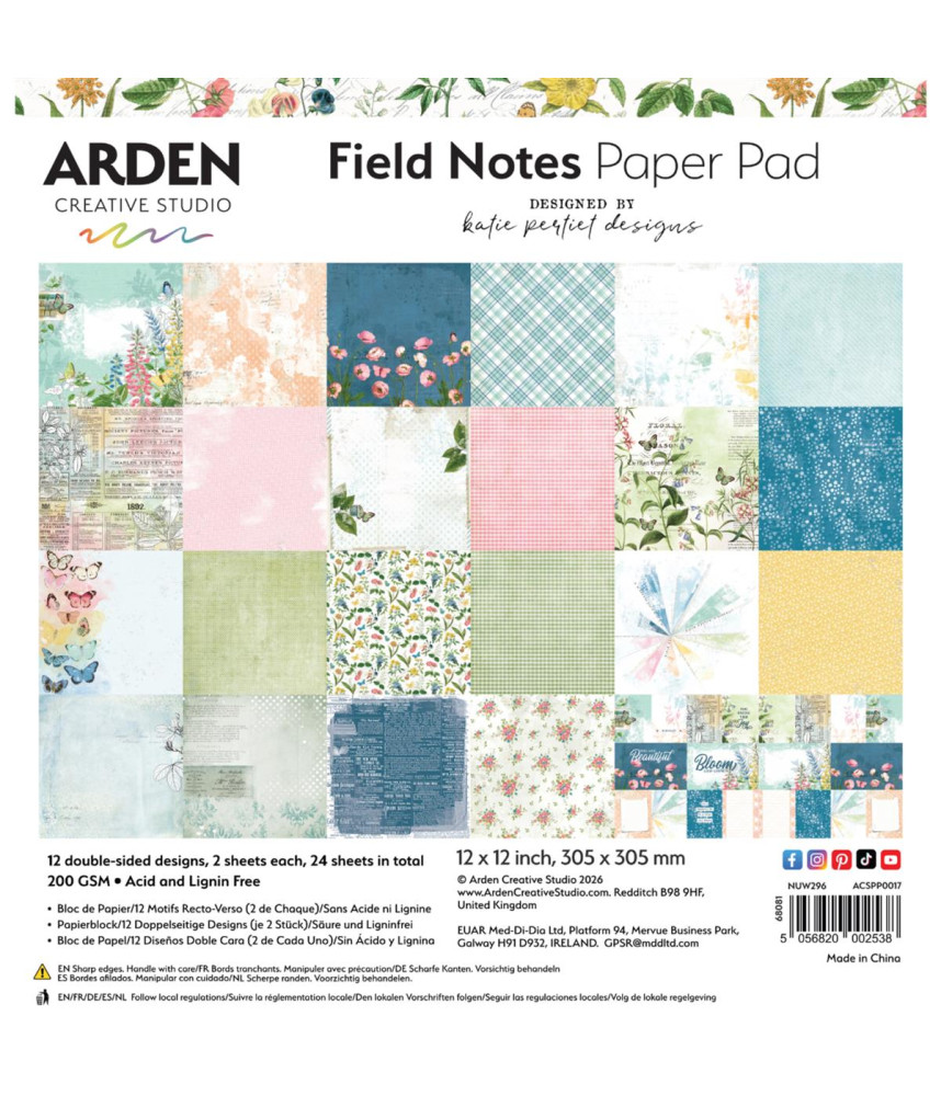 Arden Creative Studio 12x12 Paper Pad - Field Notes