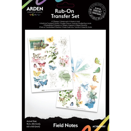 Arden Creative Studio Field Notes 6in x 8in Rub-On Transfer Set